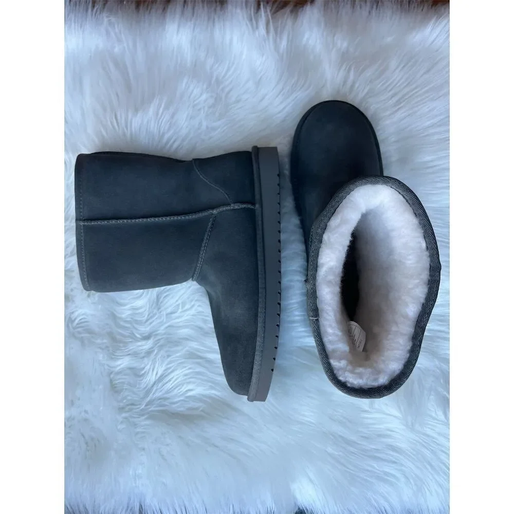 🆕Koolaburra by UGG Women's Grey Koola Suede Faux Fur Boots Size 9 Casual Winter